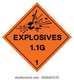 Classs 1 Explosives 1.1G Symbol Sign , Vector Illustration, Isolate On White Background Label. EPS10