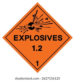 Classs 1 Explosives 1.2 Symbol Sign , Vector Illustration, Isolate On White Background Label. EPS10