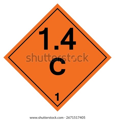 Classs 1 Explosives 1.4CN Symbol Sign , Vector Illustration, Isolate On White Background Label. EPS10