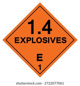 Classs 1 Explosives 1.4E Symbol Sign , Vector Illustration, Isolate On White Background Label. EPS10