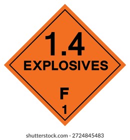 Classs 1 Explosives 1.4F Symbol Sign , Vector Illustration, Isolate On White Background Label. EPS10