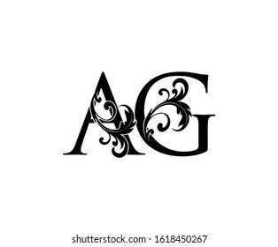 Classy A, G and AG Vintage Letter Logo Design