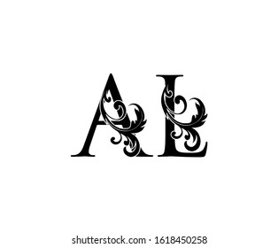 Classy A, L and AL Vintage Letter Logo Design