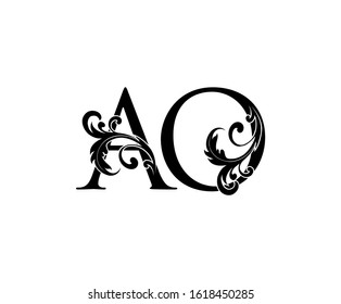 Classy A, O and AO Vintage Letter Logo Design