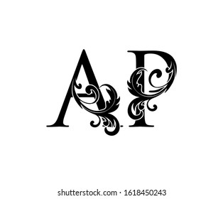Classy A, P and AP Vintage Letter Logo Design