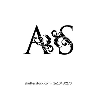 Classy A, S and AS Vintage Letter Logo Design