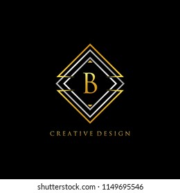 Classy B Letter Geometric Logo Design