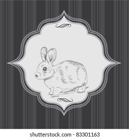 classy black bunny card