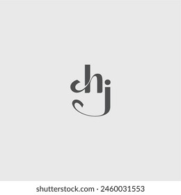 Classy black fashion beauty monogram initial logo letter simple and minimalism HJ