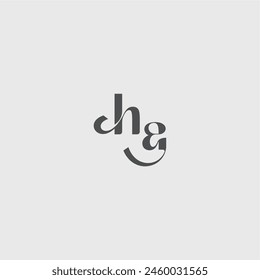 Classy black fashion beauty monogram initial logo letter simple and minimalism HA