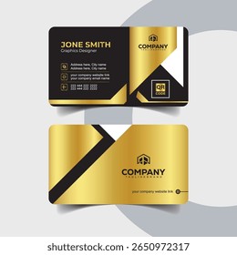 Classy Black and Gold Business Card Design for Premium Corporate Presentation