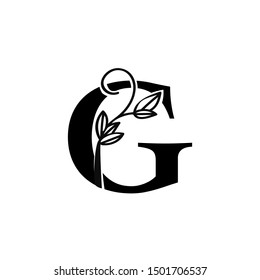 Classy Black Initial Letter G Vintage Stock Vector (Royalty Free ...