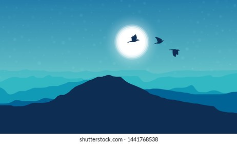 Classy Bluish Green Gradient Based Morning Scene Landscape