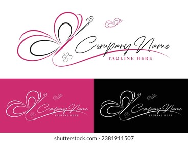 Classy butterfly logo design template