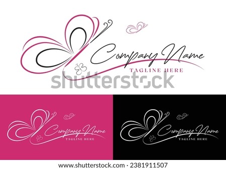 Classy butterfly logo design template