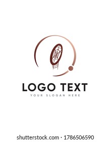 Una plantilla de logotipo de tipo O de letra caligráfica, logotipo vectorial para la identidad empresarial y de la empresa 