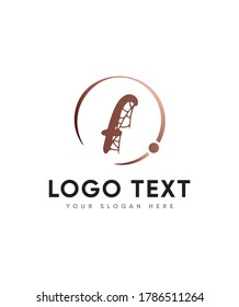A classy calligraphic style letter type F logo template, vector logo for business and company identity 
