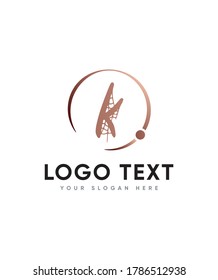 A classy calligraphic style letter type K logo template, vector logo for business and company identity 