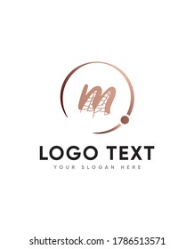 A classy calligraphic style letter type M logo template, vector logo for business and company identity 