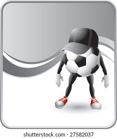 classy cartoon soccer man hat background