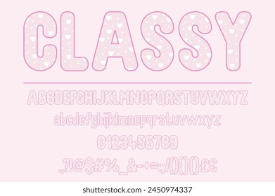 Classy Color Font Set. vector