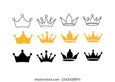 Classy crown vector illustration sets for elegant invitations, golden crown, crown collection, luxury, elegant, premium, majestic, decorative, crownlike, imagery, ornate, prestigious, affinity, beauty