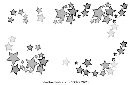 Classy and Cute Grey Stars on White Background