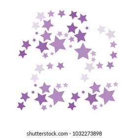Classy and Cute Violet Stars on White Background