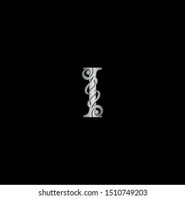Classy Design Letter I Logo Icon . Vector Design concept Initial Letter I Luxury Silver Color, can use monogram sign symbol