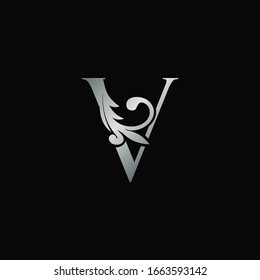 Das Logo des Classy Design Letter V wird im Design der Vektorillustration mit dem Symbol für Monogramme verwendet.