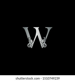 Classy Design Letter W Logo Icon . Vector Design concept Initial Letter W Luxury Silver Color, can use monogram sign symbol