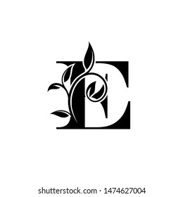 Classy E Letter Luxury Logo. Letter E With Floral Shape design perfect for ashion, Jewelry, Beauty Salon, Hotel Logo. Cosmetics, Spa Logo. Resort and Restaurant Logo. 