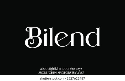 Fonte elegante elegante elegante elegante elegante, tipo vintage ou tipo premium de luxo, vetor alfabeto real inglês. Tipografia clássica em estilo art déco moderno ou antigo, letras serif para fonte de cartaz moderna ou retro