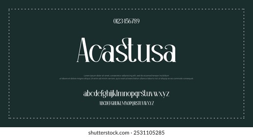 Classy elegant font, vintage type or luxury premium typeface, vector English royal alphabet. Classic typography in modern or old art deco style, serif letters for modern or retro poster font
