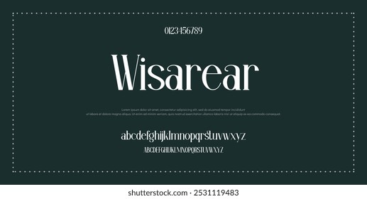 Classy elegant font, vintage type or luxury premium typeface, vector English royal alphabet. Classic typography in modern or old art deco style, serif letters for modern or retro poster font