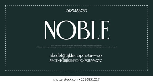 Classy elegant font, vintage type or luxury premium typeface, vector English royal alphabet. Classic typography in modern or old art deco style, serif letters for modern or retro poster font