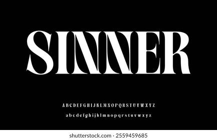 Classy elegant font, vintage type or luxury premium typeface, vector English royal alphabet. Classic typography in modern or old art deco style, serif letters for modern or retro poster font