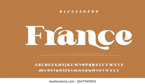 Fonte elegante elegante elegante elegante elegante, tipo vintage ou tipo premium de luxo, vetor alfabeto real inglês. Tipografia clássica em estilo art déco moderno ou antigo, letras serif para fonte de cartaz moderna ou retro