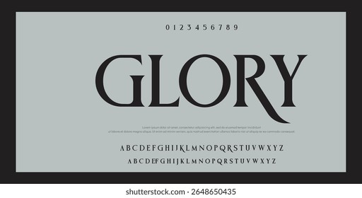 Classy elegant font, vintage type or luxury premium typeface, vector English royal alphabet. Classic typography in modern or old art deco style, serif letters for modern or retro poster font