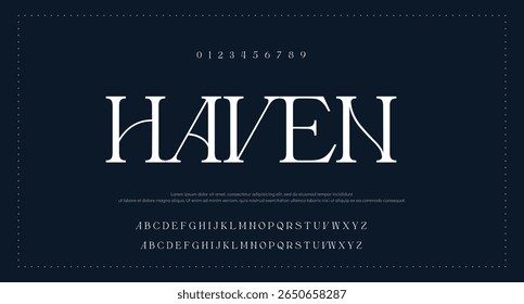 Elegante Schriftart, Vintage-Schriftart oder luxuriöse Premium-Schriftart, englisches königliches Vektoralphabet. Klassische Typografie im modernen oder alten Art-Deco-Stil, Serienbriefe für moderne oder Retro-Posterschrift