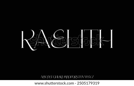 Classy elegant font, vintage type or luxury premium typeface, vector English royal alphabet. Classic typography in modern or old art deco style, serif letters for modern or retro poster font