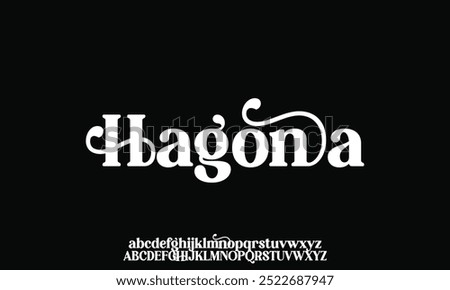 Classy elegant font, vintage type or luxury premium typeface, vector English royal alphabet. Classic typography in modern or old art deco style, serif letters for modern or retro poster font