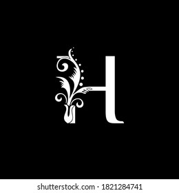 Eleganter H-Letter White Flourish Logo