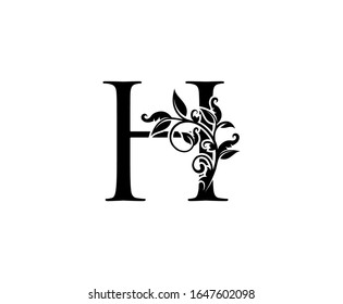 Classy Elegant letter H. Graceful royal style. Calligraphic beautiful logo. Vintage drawn emblem for book design, weeding card, brand name, business card, Restaurant, Boutique, Hotel. 