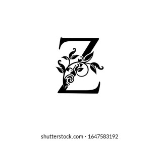 Classy Elegant letter Z. Graceful royal style. Calligraphic beautiful logo. Vintage drawn emblem for book design, weeding card, brand name, business card, Restaurant, Boutique, Hotel. 