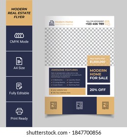 Classy Elegant Modern Real Estate Property Interior Design Flyer Template