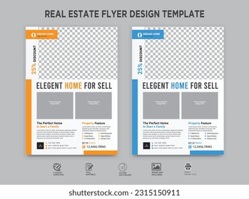 Classy Elegant Modern Real Estate Property very unique Design Flyer Template