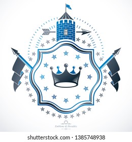 Classy emblem, vector heraldic Coat of Arms.