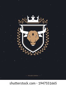 Classy emblem, vector heraldic Coat of Arms.