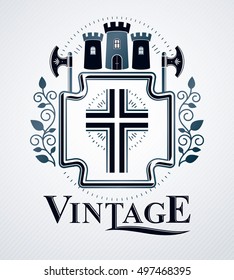 Classy emblem, vector heraldic Coat of Arms.